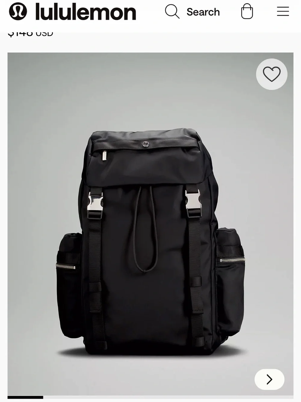 lululemon athletica Black Wunderlust Roll-Top Backpack